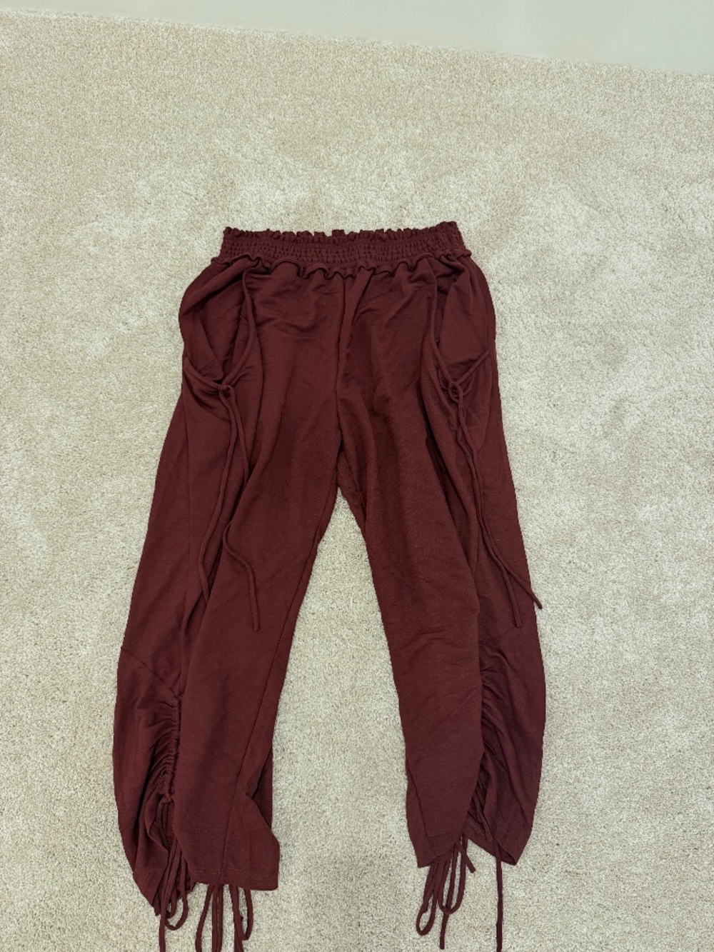 Free people FP beach Burgundy Ruched Pants
